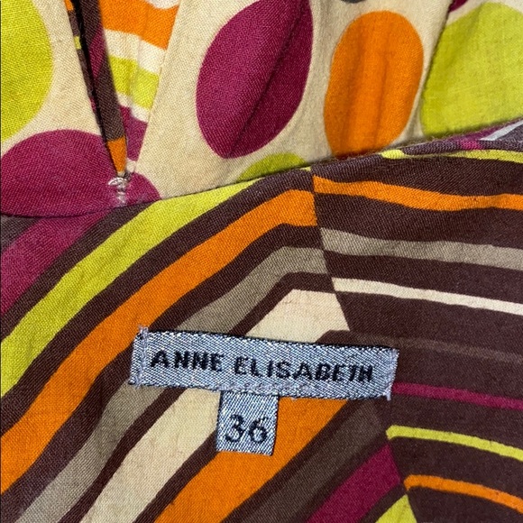 Anne Elisabeth Polka Dot Stripe Midi Dress Paris - Picture 4 of 8